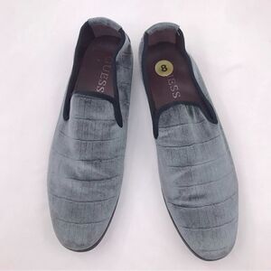 Guess EKON Gray Blue Faux Suede Velvety Casual Slipper Loafers